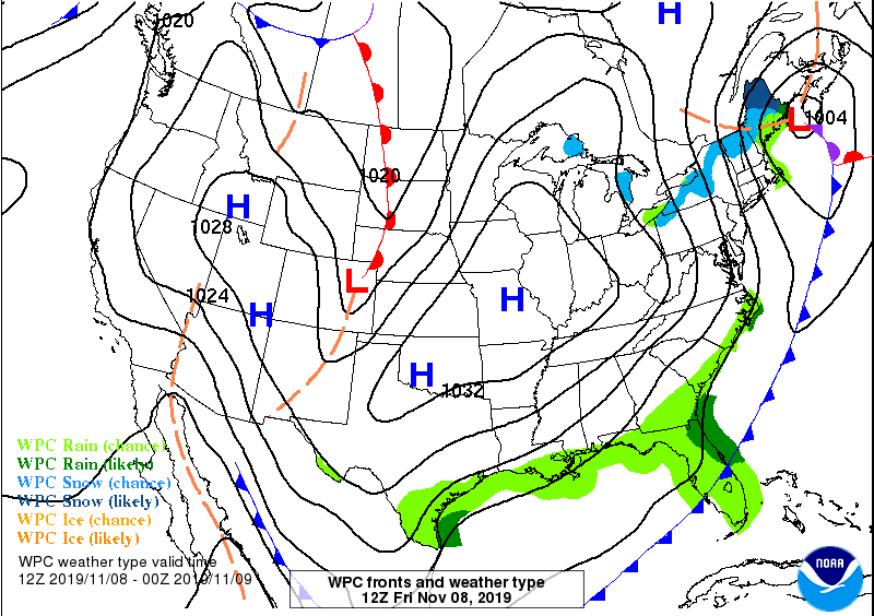 WPC Fronts and Weather Type
